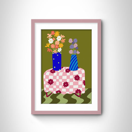 Still Life with Checks - Verde