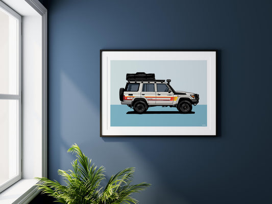 Land Cruiser 70 Series Art Print – White