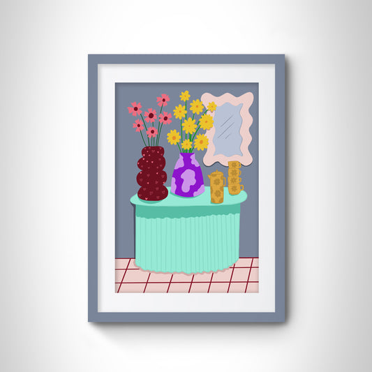 Still Life with Checks - Grigio