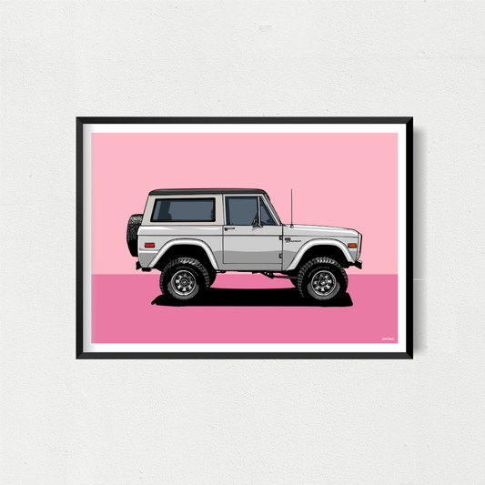 Bronco Art Print - White
