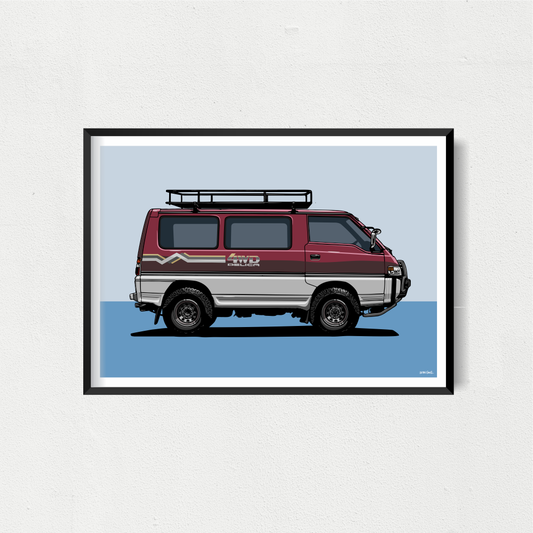 Delica Art Print - Maroon