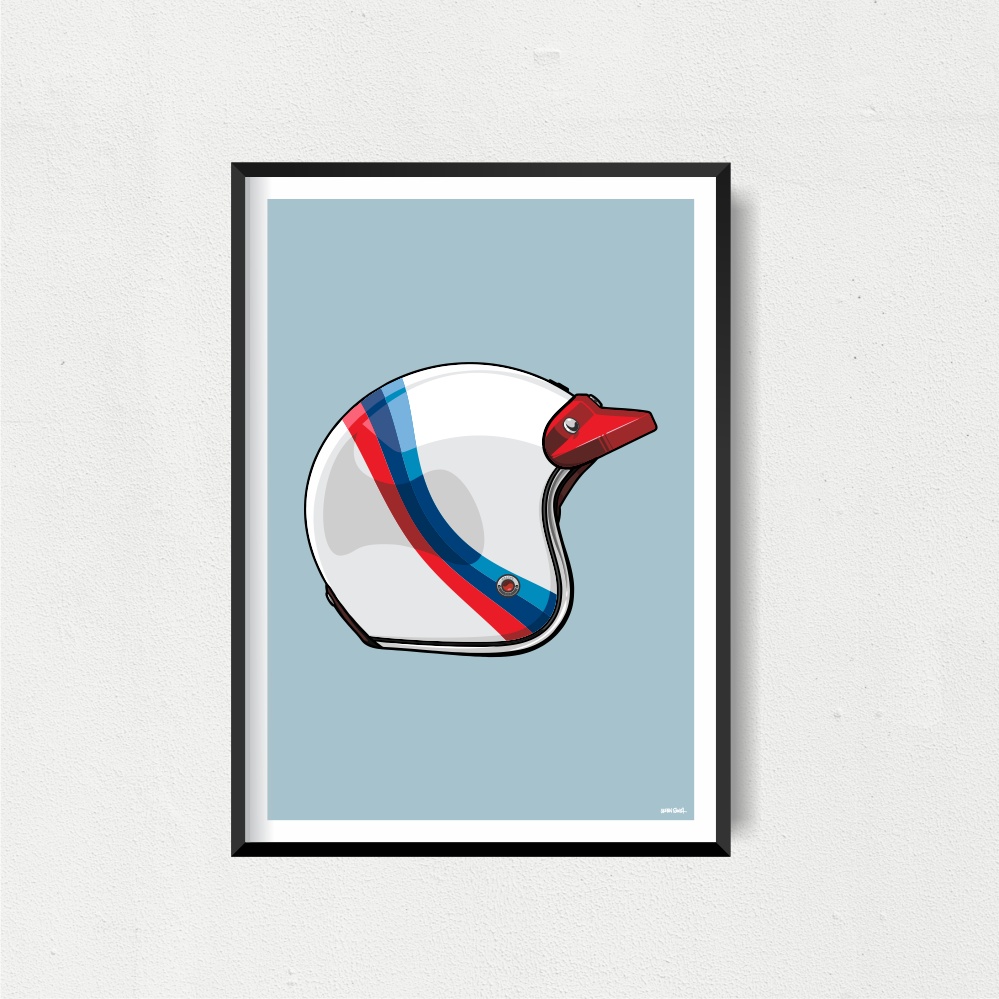 Helmet Art Print - Stripes
