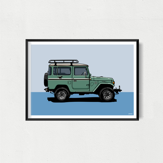 Land Cruiser 3 Door Art Print - Green