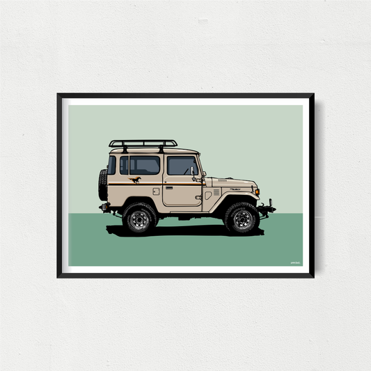 Land Cruiser 3 Door Art Print - Tan