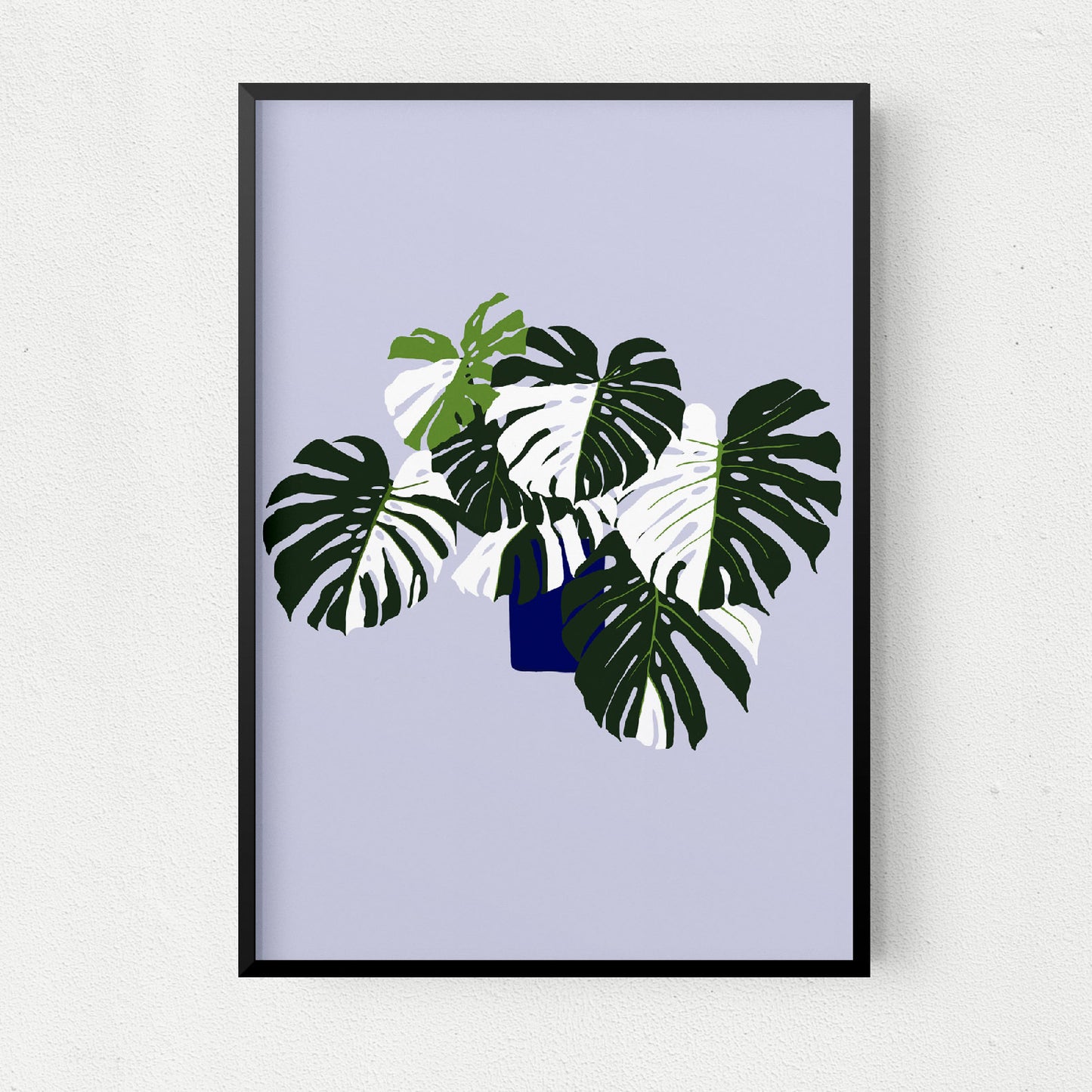 Variegated Monstera Art Print - Purple