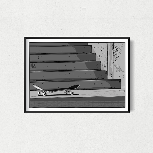Broken Skateboard Art Print