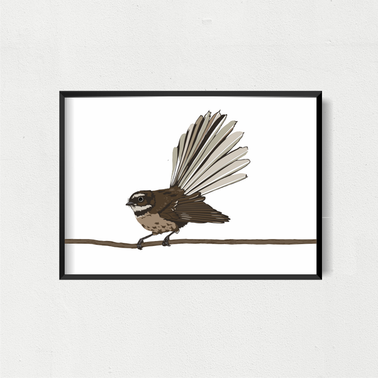 Fantail 2 Art Print - White
