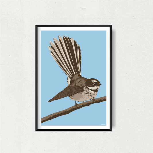 Fantail Blue Art Print