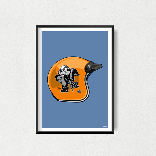 Helmet Art Print - Flag