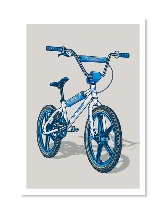 PK Ripper BMX Art Print - Blue by Glenn Smith