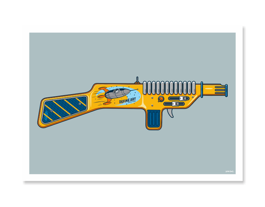 Ray Gun Art Print – Yellow by Glenn Smith