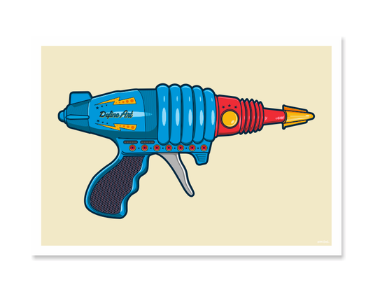 Ray Gun Art Print – Blue by Glenn Smith