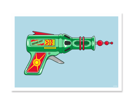 Ray Gun Art Print – Green by Glenn Smith