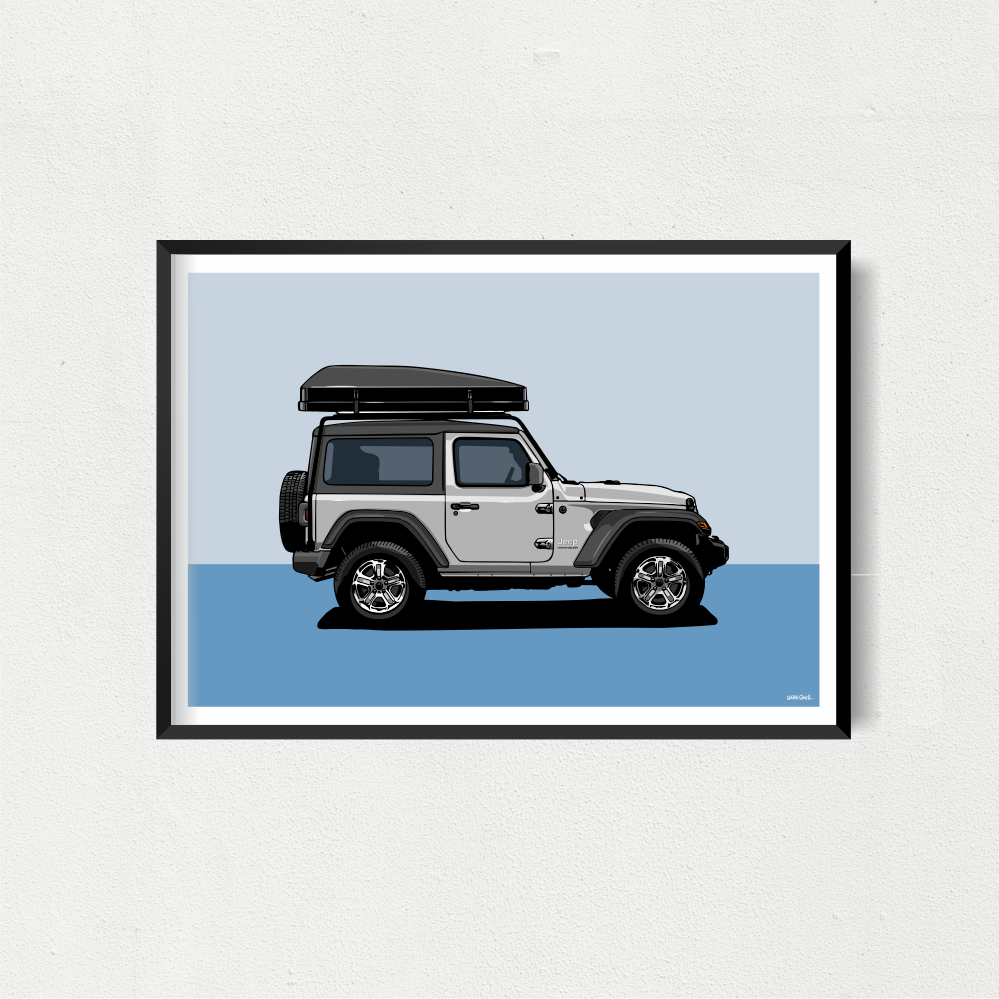 Jeep Art Print - Grey