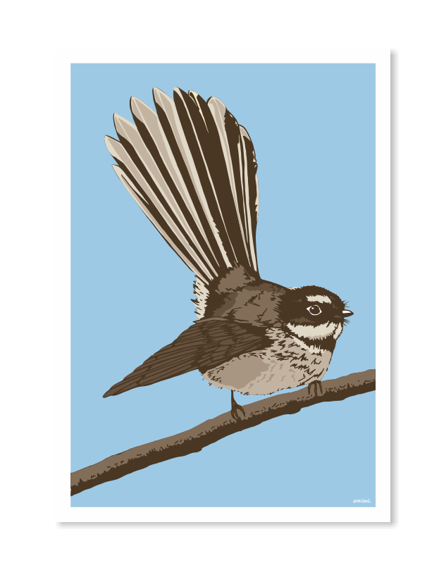 Fantail Blue Art Print