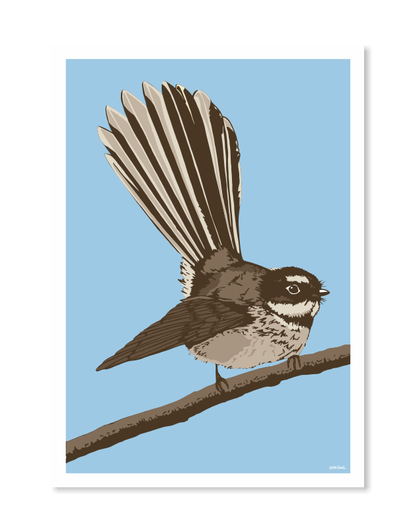 Fantail Blue Art Print