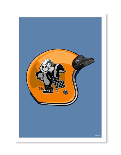 Helmet Art Print - Flag