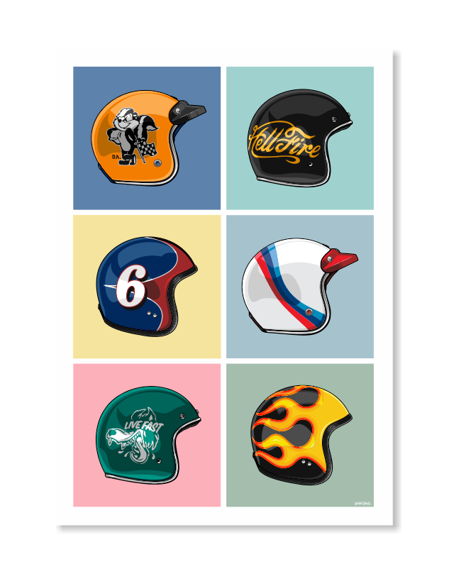 Helmets Art Print