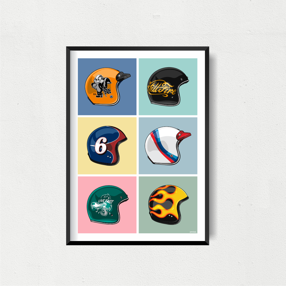 Helmets Art Print