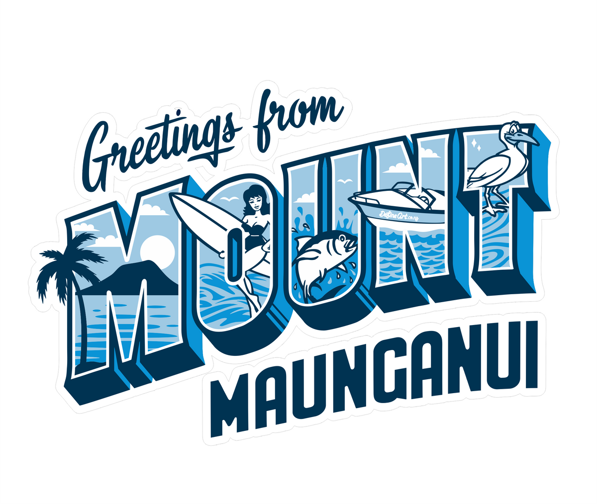 Greetings From Mount Maunganui Sticker