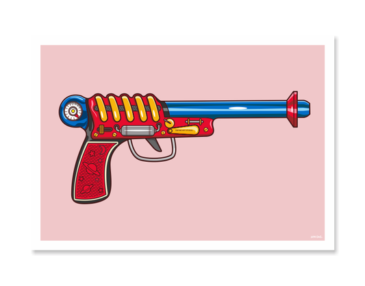 Ray Gun Art Print – Pink by Glenn Smith