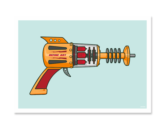 Ray Gun Art Print – Orange by Glenn Smith