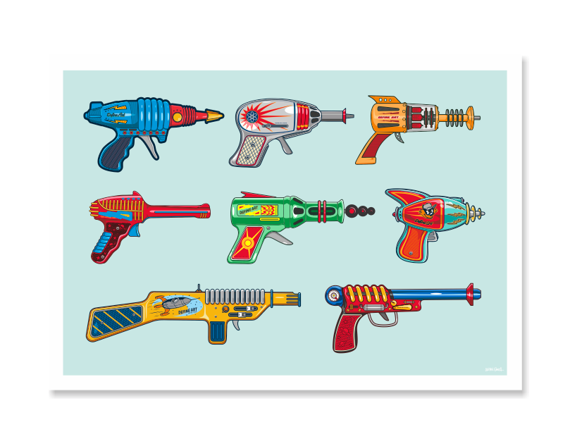 Ray Guns Art Print