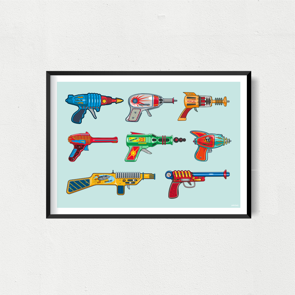 Ray Guns Art Print